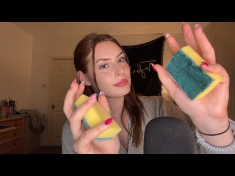 Slow and Gentle ASMR Triggers for Sleep 😴 Sponges, Keyboard Tapping, Glass Sounds, etc 🛌