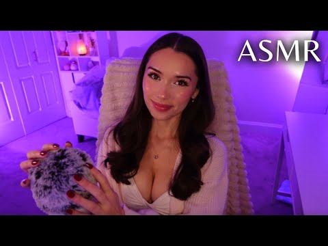 ASMR Brain Massage ♡ Fluffy Mic Brushing + Rubbing with Personal Attention Whispering