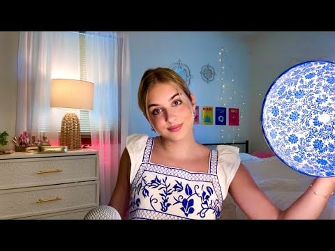 ASMR Blue and White Triggers 🌊 Tapping, Scratching, Up Close Whispers