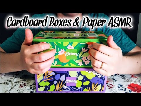 Cardboard Boxes & Paper 📦 Tapping, Scratching & Tracing 🌸 9 Triggers - No Talking