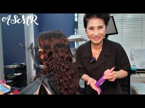 미용실 ASMR 디지털셋팅 연화펌 뿌리까지 말기   Beauty salon ASMR digital setting softening perm /Korean hair salon