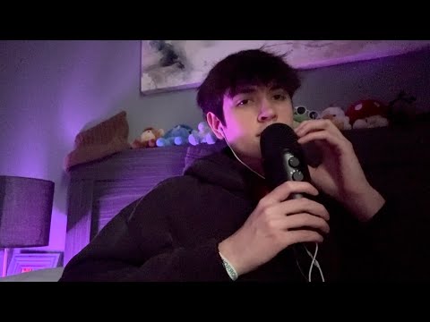 ASMR mic scratching/rubbing + whisper ramble