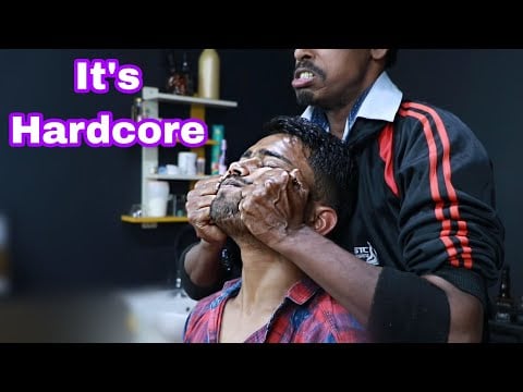 Most Hardcore Massage By Strong Wrist Barber | ASMR Massage Therapy With Cracking | Deep Tissue ASMR