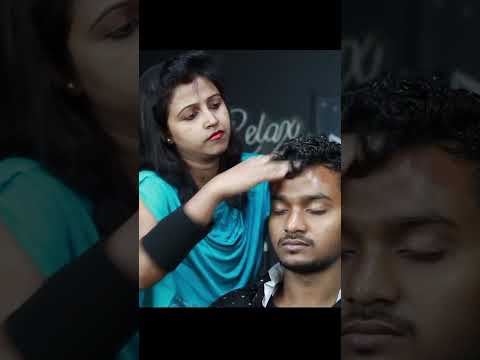 Very Cute ASMR Comb Massage By Indian Lady Barber #shorts