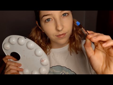 ASMR artist paints you to sleep👩🏼‍🎨 (face brushing & whispers)