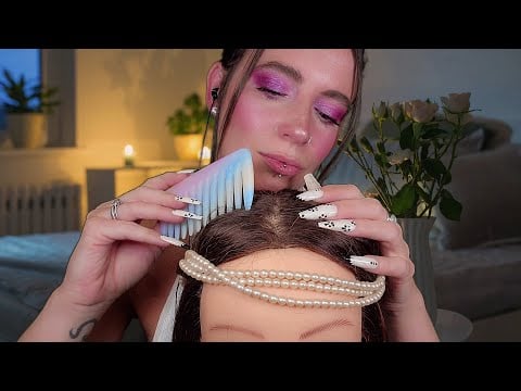 ASMR - Sleepy Scalp Treatment & Check (Hair Brushing, Scratching, Massage)