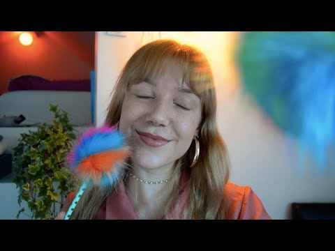 ASMR 💙 BRUSHING YOU TO SLEEP (w/ positive affirmations)