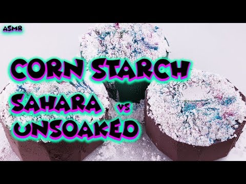 ASMR Corn Starch Sahara vs Unsoaked Floral Foam - Satisfying Floral Foam ASMR