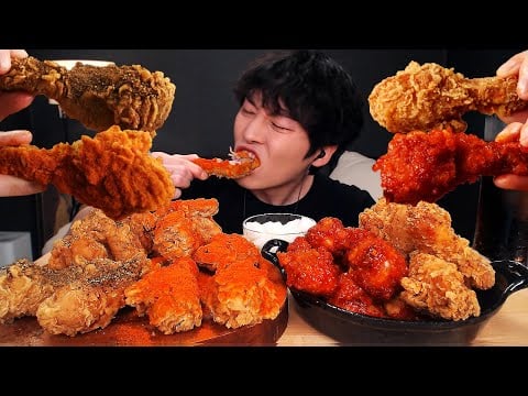 SUB) BBQ 후라이드치킨 양념치킨 블랙페퍼치킨 치킨 먹방  FRIED CHICKEN, BLACK PEPPER CHICKEN MUKBANG ASMR [SIO ASMR 시오]