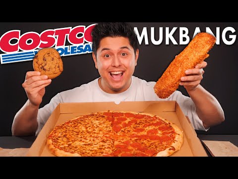 COSTCO Chicken Bake, Cheese & Pepperoni Pizza, Chocolate Chip Cookie | ASMR Mukbang