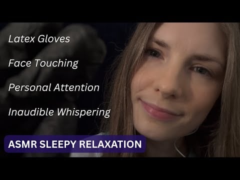 ASMR Close Up Whispering and Face Touching With Latex Gloves