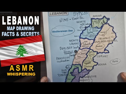 LEBANON !! map contour tracing & governorates | Facts and Secrets | ASMR whispered geography facts