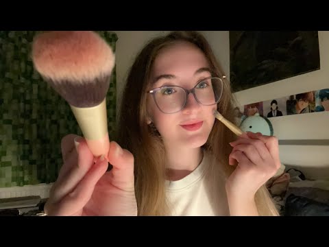 Face Brushing ASMR | Soft spoken and Whispering | Lo-Fi | Chill with me