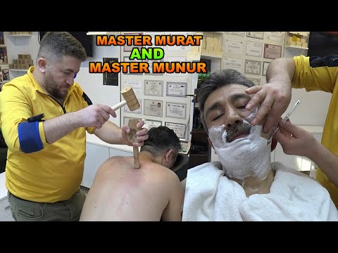 @ASMR Münür Önkan ​RAZOR BEARD SHAVE 💈EAR BURN💈CRACK💈 asmr toksen,head,face,back,ear,elbow massage ​