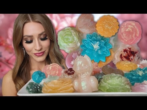 ASMR | Trying *NEW* Sakura Crystal Candy!! 🔮✨️🐲 (Mukbang)