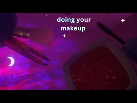 ASMR Doing Your Makeup No Talking - Face Brushing, Mascara Pumping, Layered Sounds, Plucking