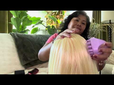 ASMR | Scalp Crutching - Scalp Check - Head Massage - Hair Parting and Hair Brushing 😴