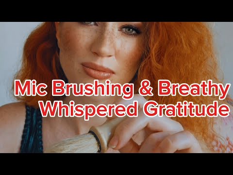 ASMR Mic Brushing & Breathy Whispered Gratitude 🖌💋🤫