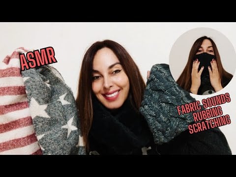 ASMR FABRIC SOUNDS - SCRATCHING - RUBBING SCARFS - HANDS ON MIC