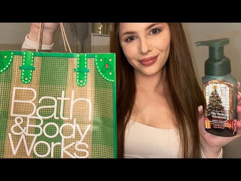 ASMR Bath & Body Works Early Christmas Haul ❄️☃️🤍 (+ Silky Gem Candy Taste Test) 