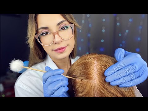 ASMR Doctor Scalp & Lice Check Inspection Exam Roleplay Medical Examination, Glove Sounds, Massage