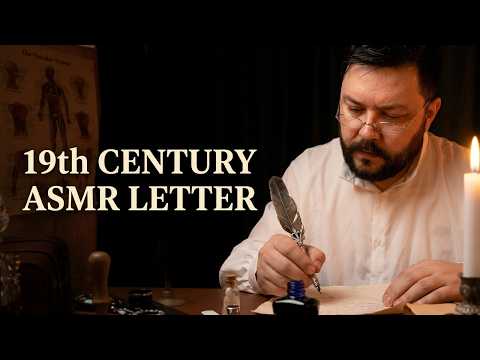 ASMR Writing and Reading Correspondence in the 19th century, ASMR sounds of paper, ink pen, etc.