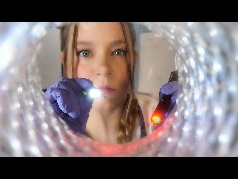 ASMR Hospital Tunnel Vision and Migraine Aura | Neuro Exam & Head X-Ray