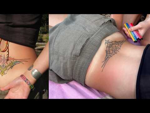 My friend Ellen colors in my꧁ 𓆩༺trampstamp༻𓆪 ꧂