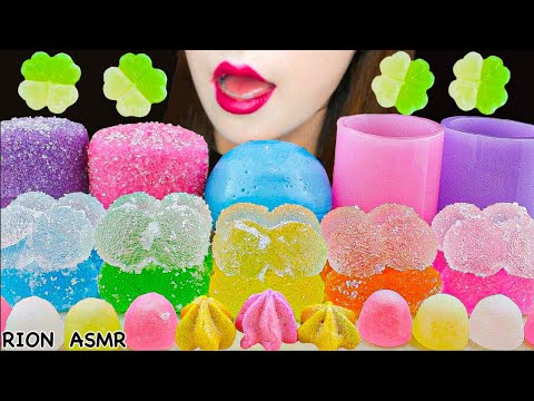 【ASMR】BUBBLE KANTEN JELLY,CRUNCHY MEGA MARSHMALLOW,BIG PLANET GUMMY MUKBANG 먹방 EATING SOUNDS