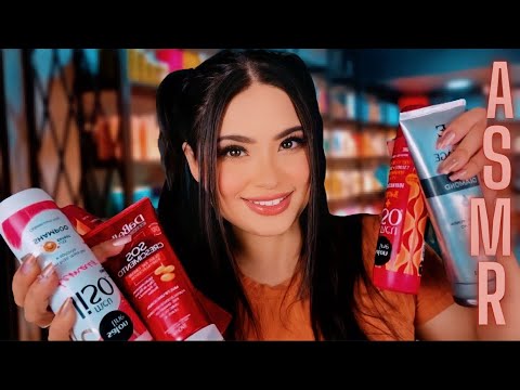 ASMR:VENDEDORA TE AJUDA A ESCOLHER  PRODUTOS PARA SEU CABELO!