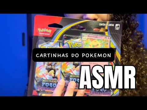 ASMR - ABRINDO CARTINHAS DO POKÉMON (COM SOM DE CHUVA)