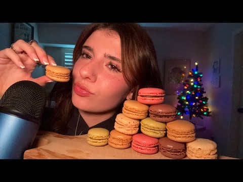 [ASMR] EATING MACARONS (tapping+eating sounds)