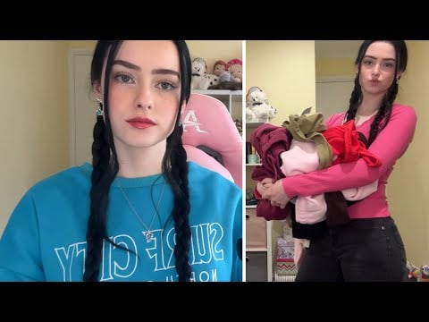 ASMR clothing try on haul (fabric scratching) 💌
