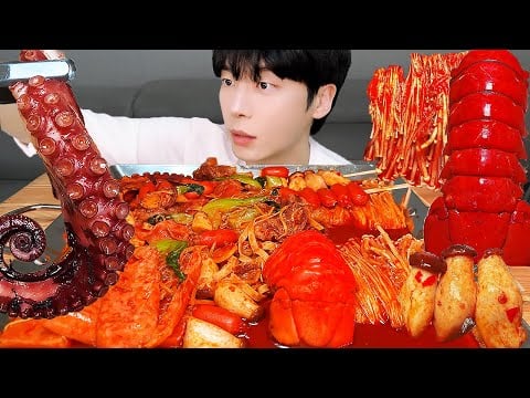 ASMR MUKBANG | 직접 만든 해물찜 대왕 랍스터 문어 팽이 버섯 먹방 & 레시피  Lobster, OCTOPUS, SEAFOOD