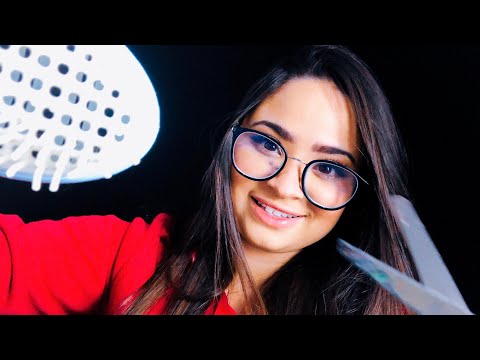 ASMR: HIDRATANDO E CORTANDO SEU CABELO (arrepios garantidos)