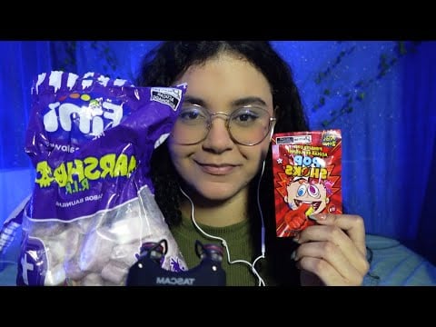 ASMR MUKBANG COMENDO MARSHMELLOW E PIRULITO QUE EXPLODE
