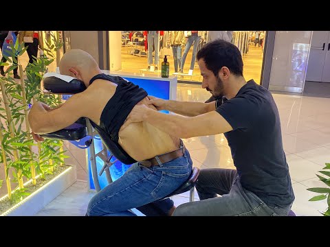 ASMR MASSAGE YAKUP - MALL CHAİR MASSAGE (WAİST,NECK,SHOULDER,ARM)