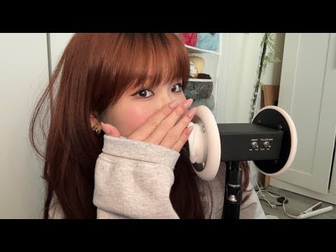 ASMR 3DIO Tingly Close Whispers and Tapping // ear cleaning , tapping, blowing