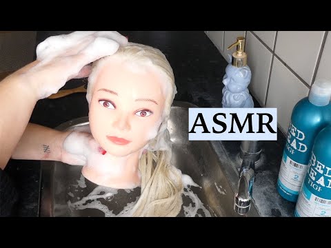 ASMR Extremely Foamy Hair Wash In Sink, Scalp Massage, Rinsing & Hair Brushing Sounds, No Talking