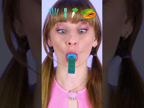 ASMR Emoji Rock Candy, Lollipop Mukbang #shorts