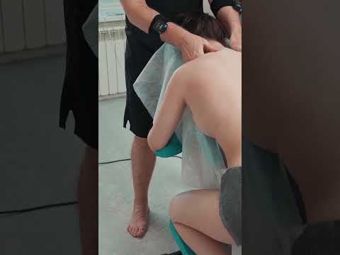 Back cracking and chair massage for student Lisa #backmassage