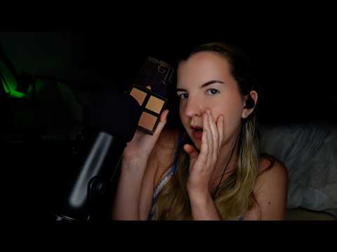 ASMR Whisper Ramble GRWM *doing my makeup* (personal attention)