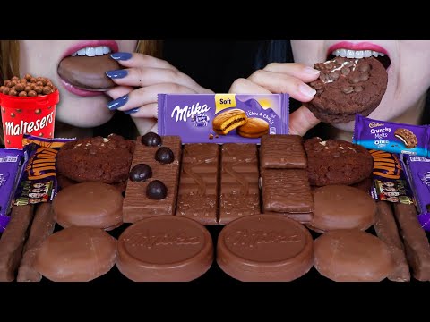 ASMR MILKA & CADBURY CHOCOLATE CHALLENGE! OREO LAVA COOKIES, MALTESERS BAR, CHOCO CAKES, WAFERS 먹방