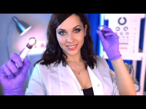 ASMR Ear Nose Throat Exam and Eye exam Roleplay  (English and Latvian)