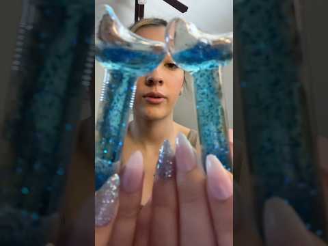 moon shaped ice globes 🌙💙✨🧊 #asmrsoftspoken #lofiasmr #iceglobes