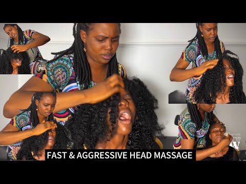 ASMR FAST & INTENSE AGGRESSIVE BIG BRAIDS SCALP SCRATCH/EXTREME HEAD & NECK OILING