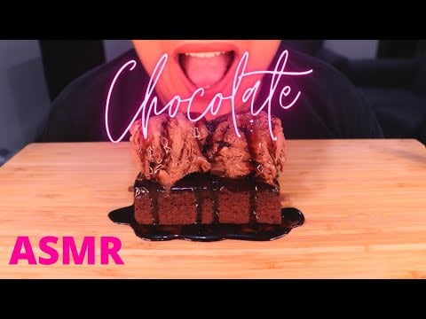 ASMR CHOCOLATE BROWNIE + ICE CREAM DESSERT MUKBANG (NO TALKING) EATING SOUNDS | Mandy Foods ASMR