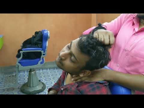 Relaxing Head and Forehead & face massage by indian barber | ASMR neck cracking