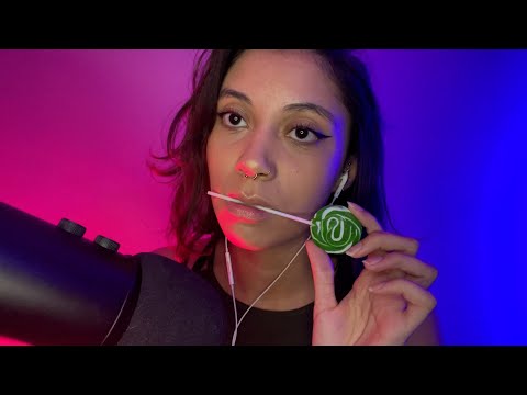 ASMR *Intense* Wet Mouth Sounds - Lollipop Stick Nibbles and Kisses