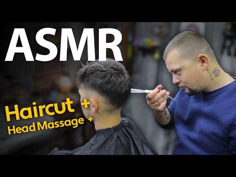 L O N G ASMR BARBER SHOP SESSION | Asmr Haircut And Asmr Head Massage For Sleep